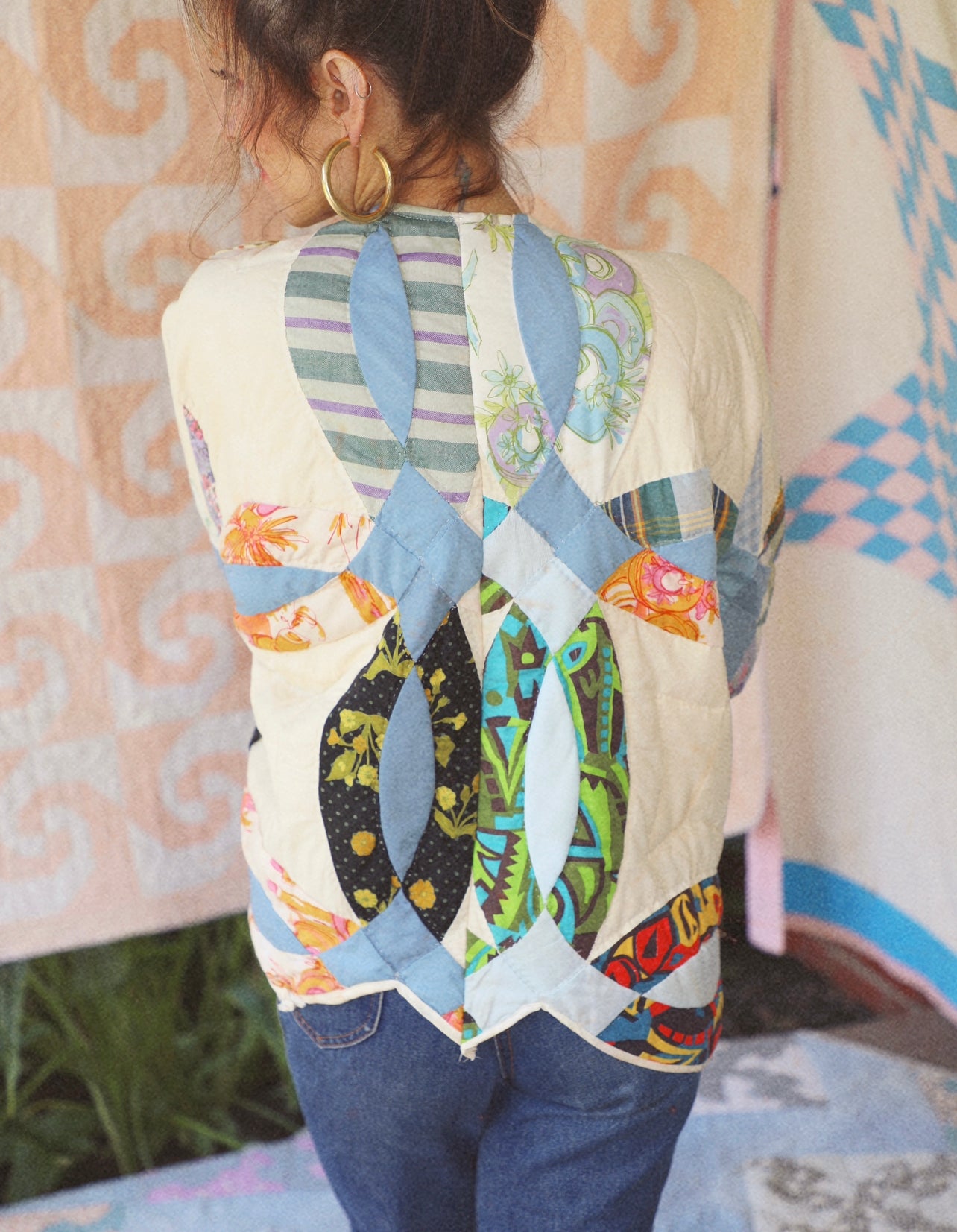 “Suzanne” 1970’s Wedding Ring Quilt Coat