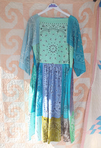 Handmade Patchwork Bandana Maxi Dress