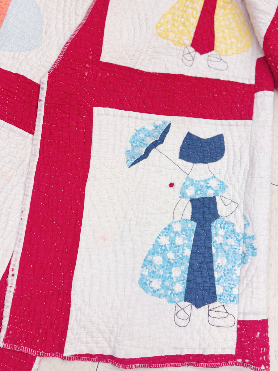 Daisy Palomino Bell Sleeve Sunbonnet Patchwork Quilt Coat Duster • “Bo
