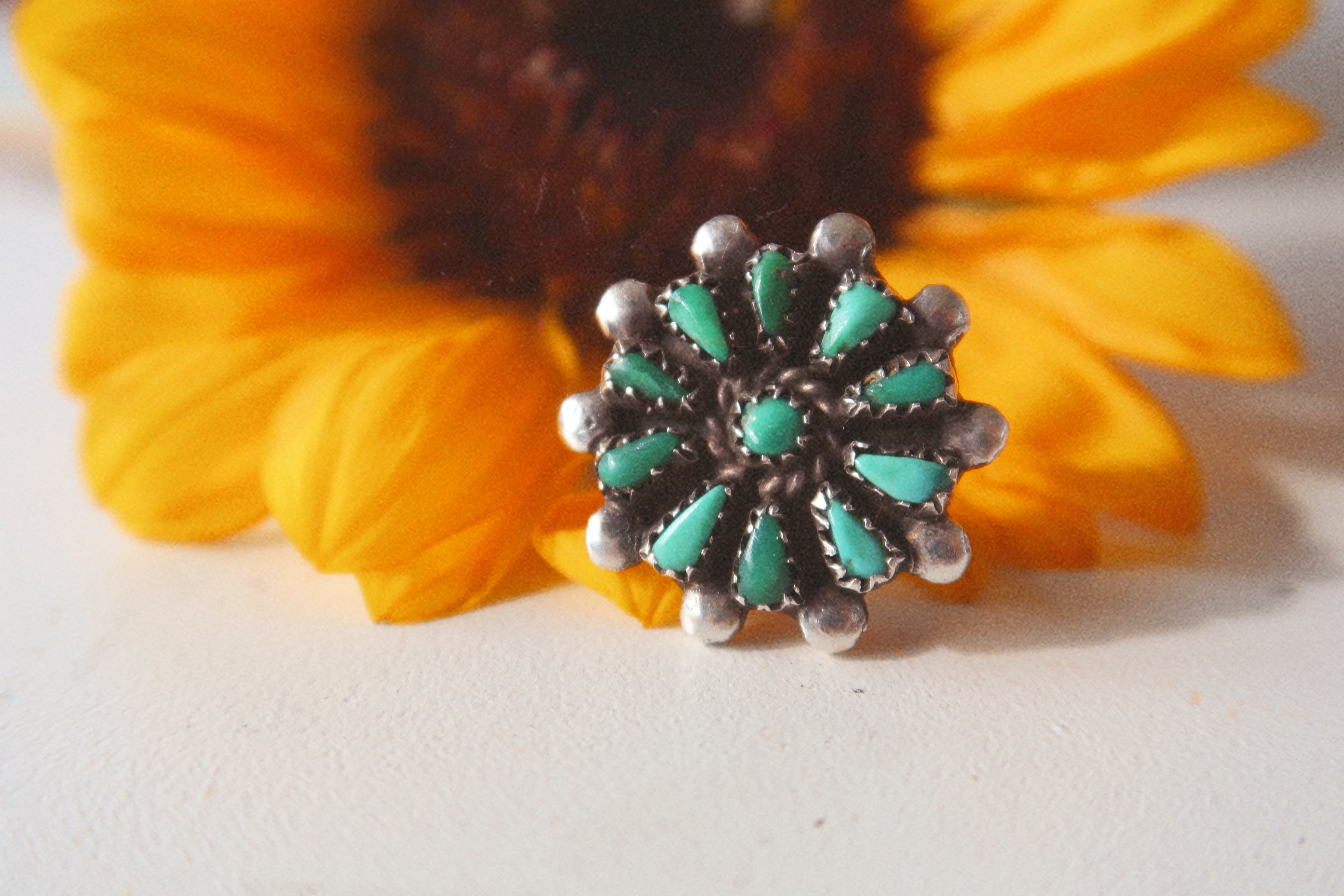 1960’s Zuni Pinwheel Turquoise & Sterling Ring