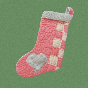 Patchwork Pink Checkered Heart Stocking