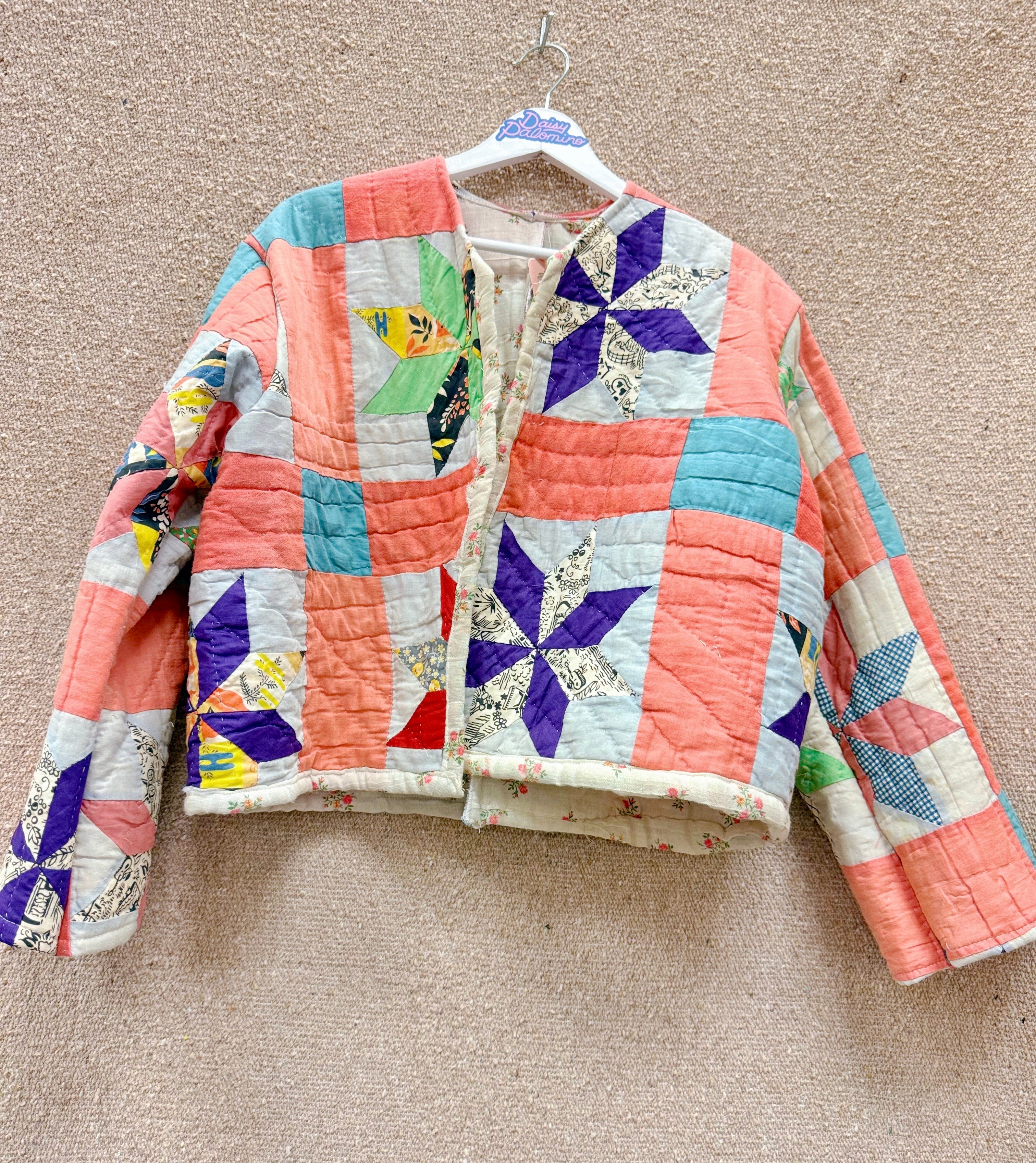 Daisy Palomino Star Patchwork Quilt Jacket • “Loretta”