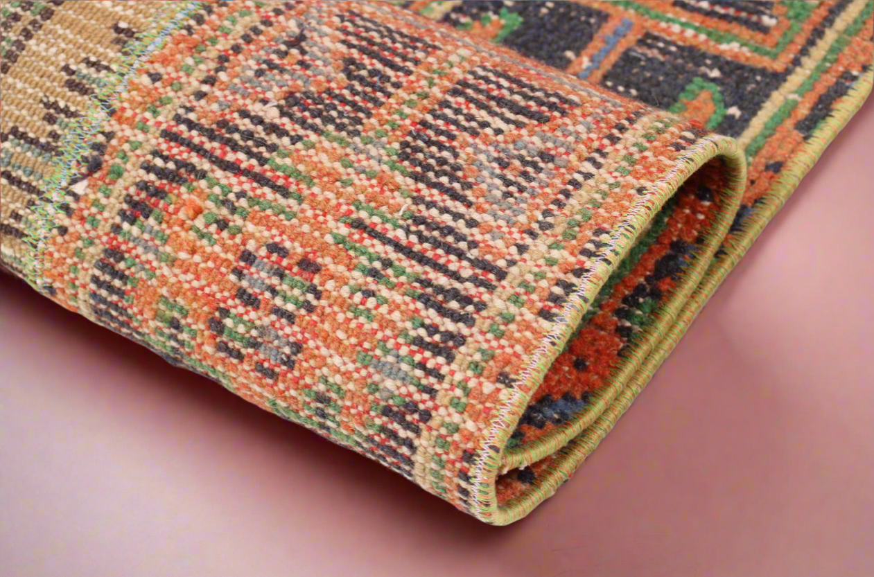 Beachwood Canyon Vintage Patchwork Oushak Runner Rug •2 x 6.4ft