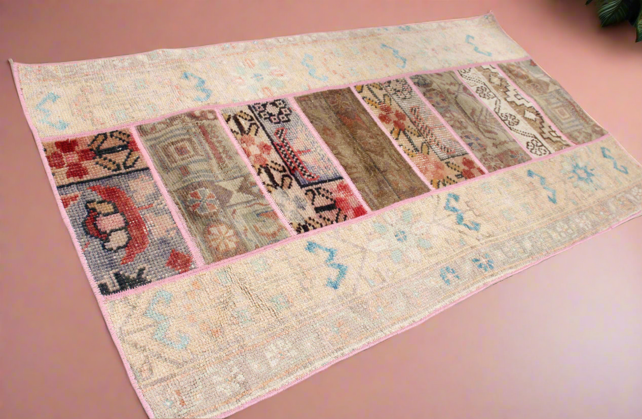 “Adaline” patchwork Turkish rug • 2.2’ x 4’