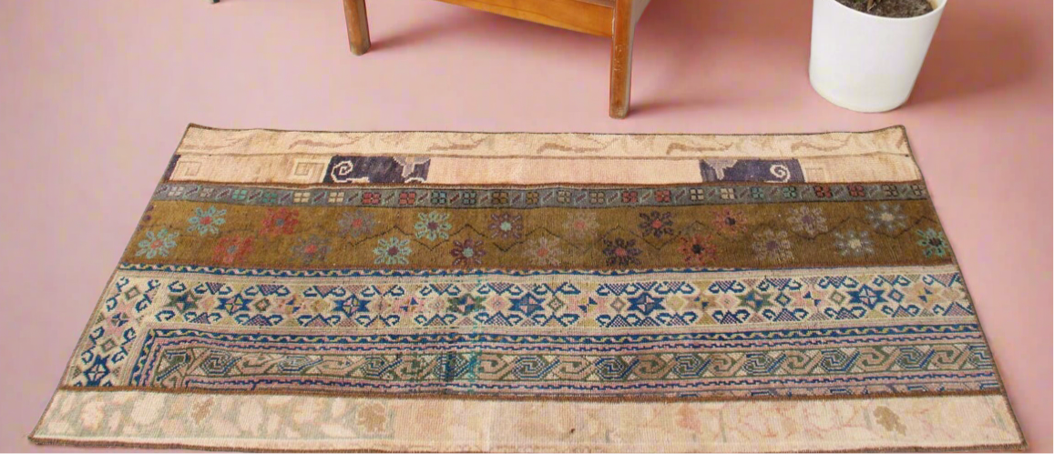 “Josephine” patchwork Turkish rug • 2.4’ x 5.1’