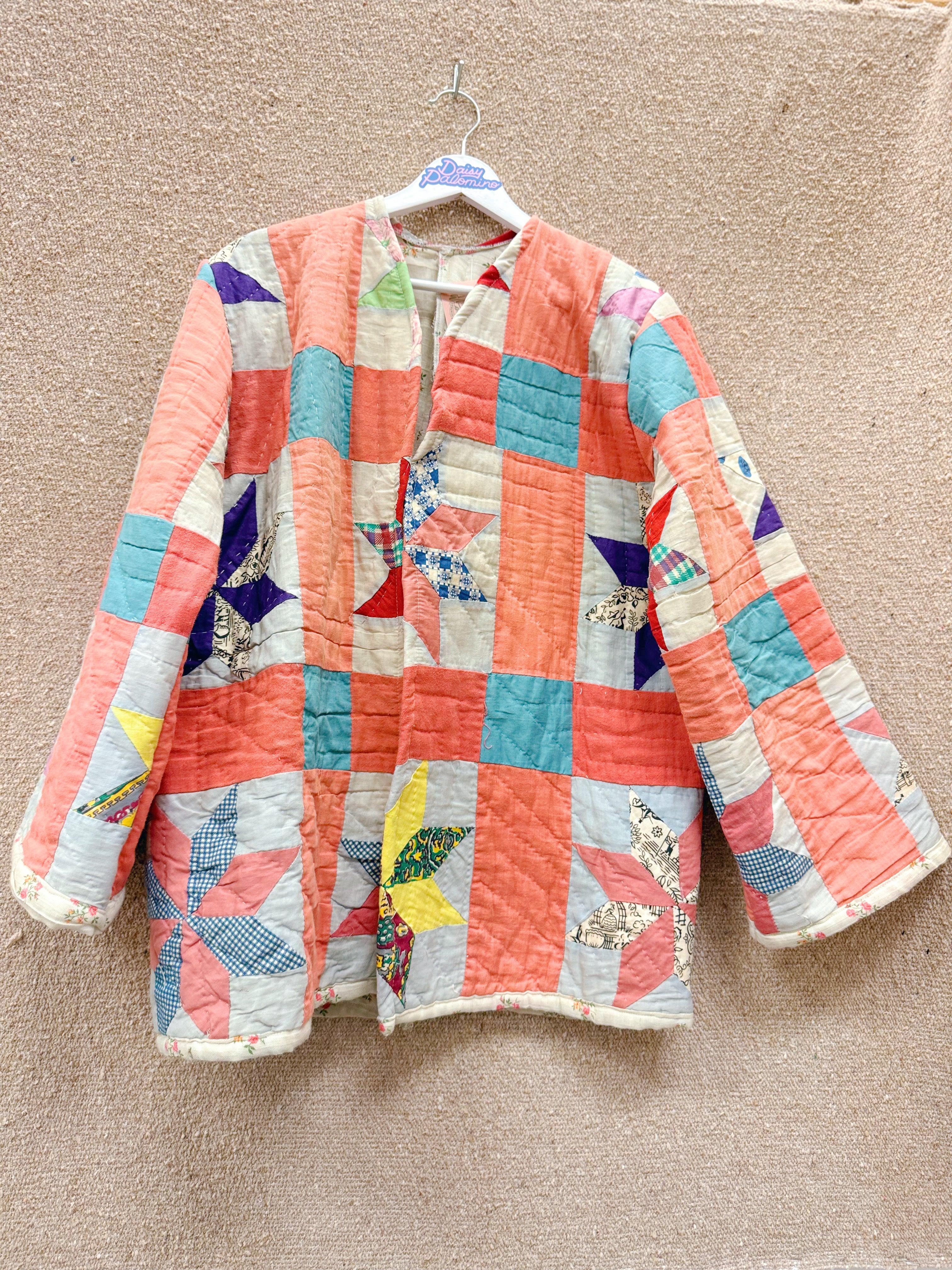 Daisy Palomino Star Patchwork Quilt Chore Coat  • “Tammy”