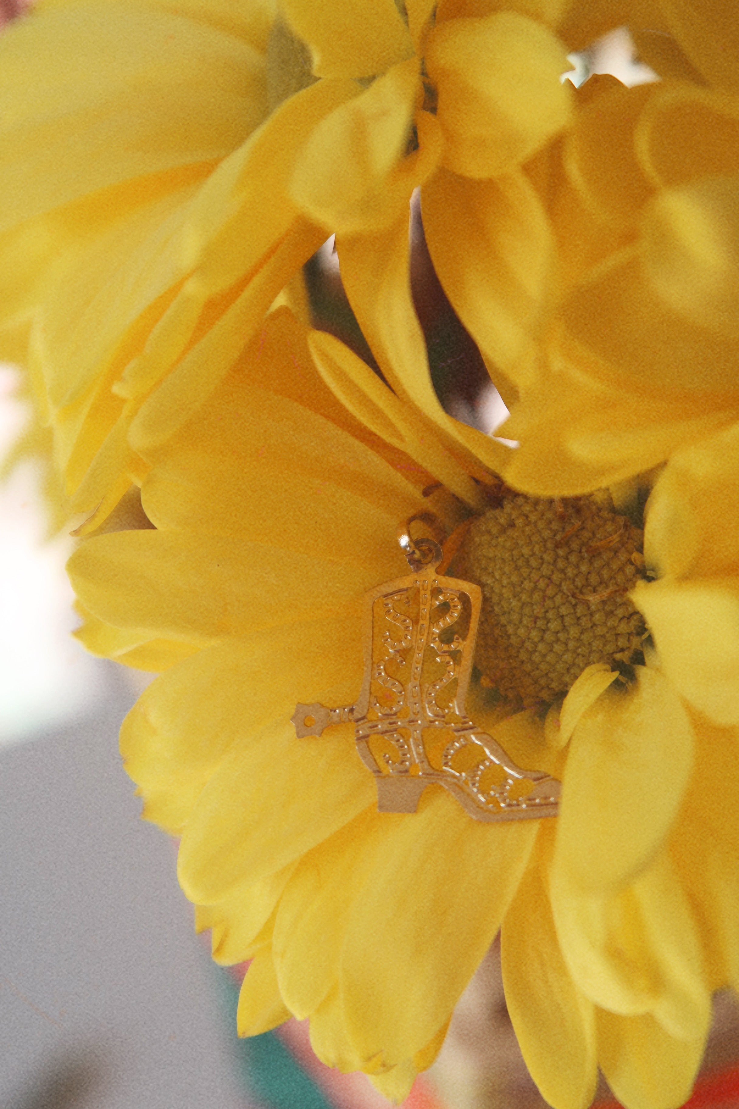Vintage 14K Gold Cowboy Boot Pendant