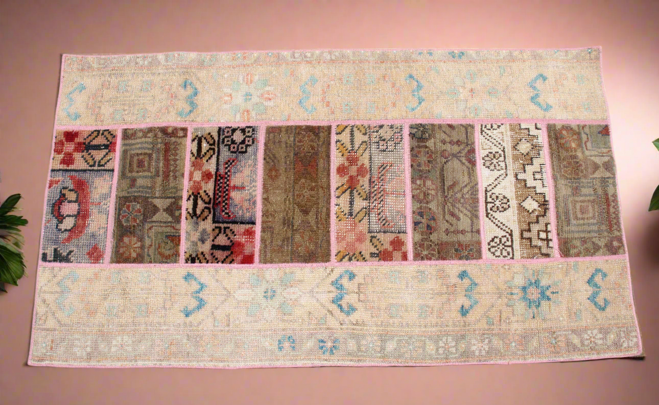 “Adaline” patchwork Turkish rug • 2.2’ x 4’