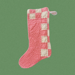 Pink Checkered Patchwork Stocking