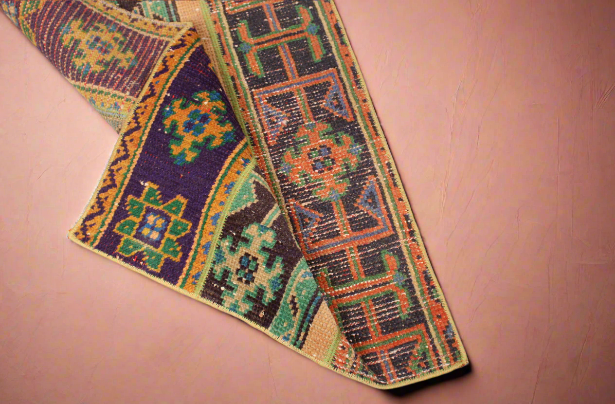 Beachwood Canyon Vintage Patchwork Oushak Runner Rug •2 x 6.4ft