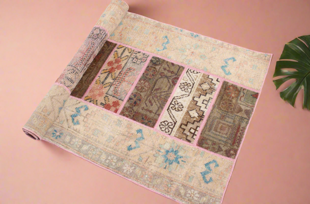 “Adaline” patchwork Turkish rug • 2.2’ x 4’