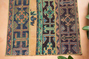 "Laurel Canyon"  Vintage Patchwork Oushak Runner Rug •2 x 6.2ft