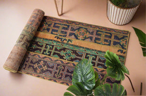 "Laurel Canyon"  Vintage Patchwork Oushak Runner Rug •2 x 6.2ft