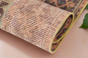 "Laurel Canyon"  Vintage Patchwork Oushak Runner Rug •2 x 6.2ft