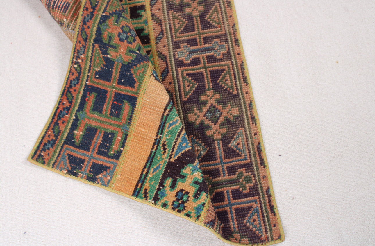 "Laurel Canyon"  Vintage Patchwork Oushak Runner Rug •2 x 6.2ft