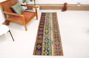 Beachwood Canyon Vintage Patchwork Oushak Runner Rug •2 x 6.4ft