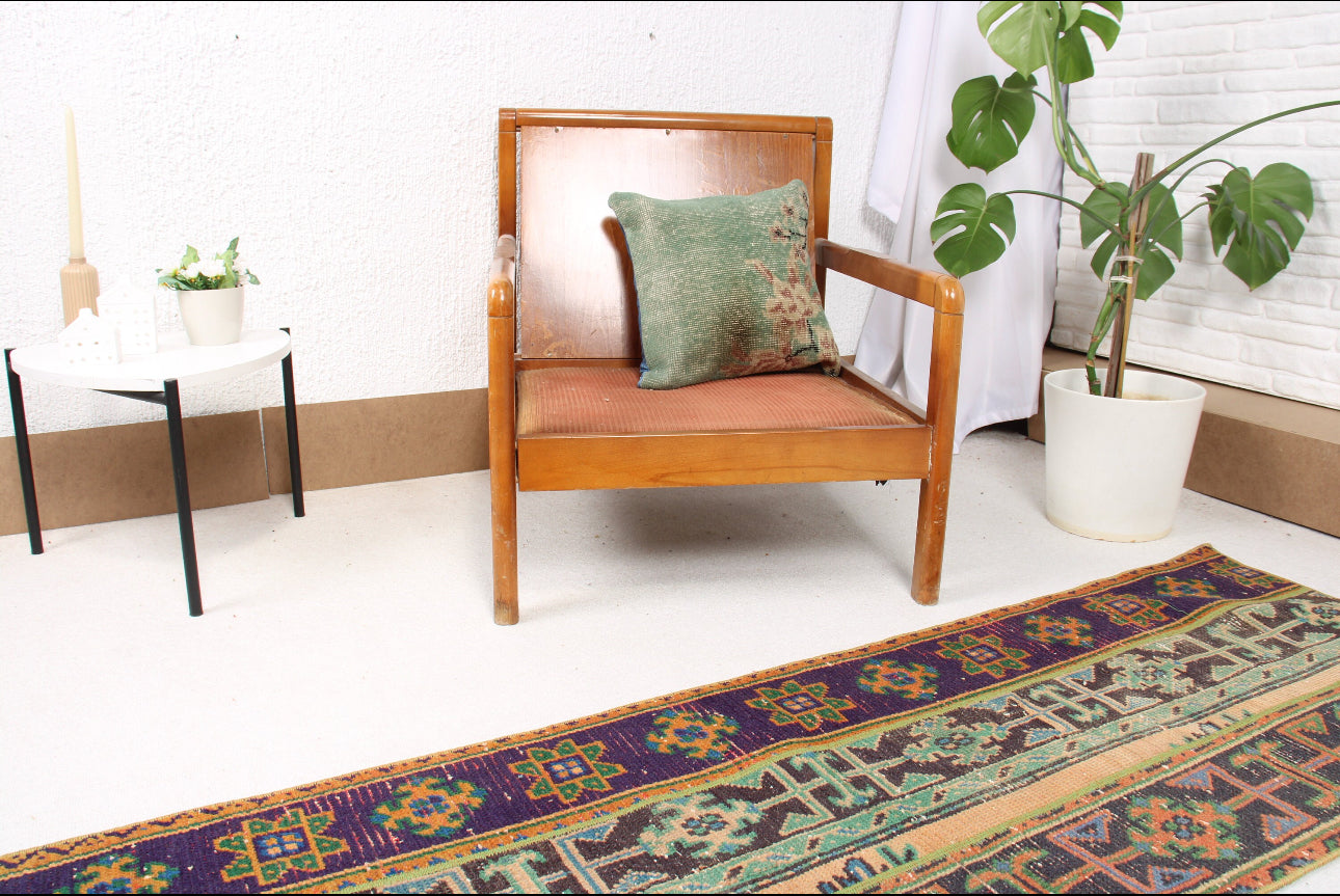 Beachwood Canyon Vintage Patchwork Oushak Runner Rug •2 x 6.4ft