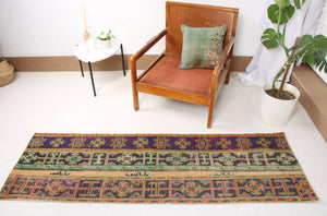 Beachwood Canyon Vintage Patchwork Oushak Runner Rug •2 x 6.4ft