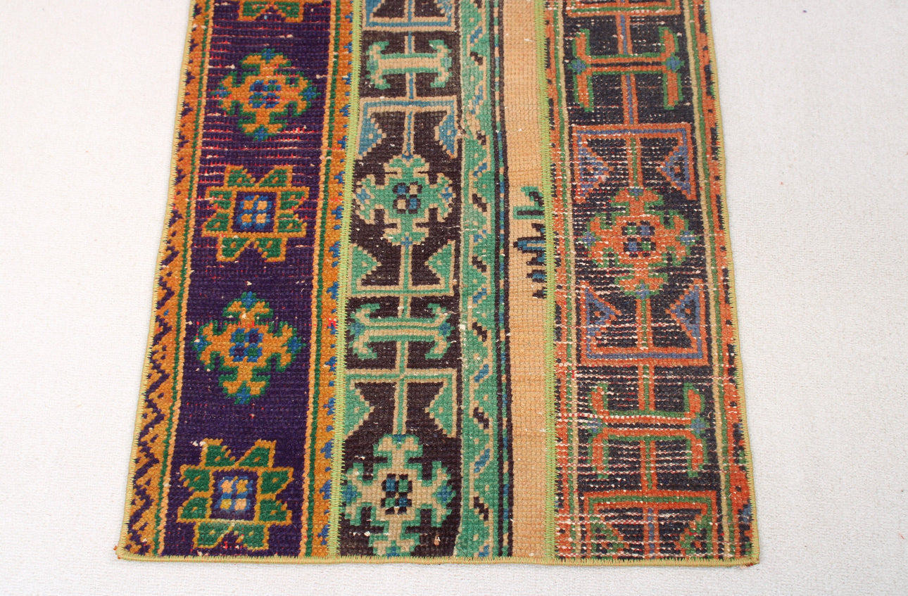 Beachwood Canyon Vintage Patchwork Oushak Runner Rug •2 x 6.4ft